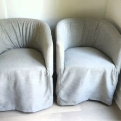 Set of 2 Restoration Hardware Slipcovered chairs 