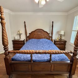 Solid Wood King Bed Frame -Excellent condition 