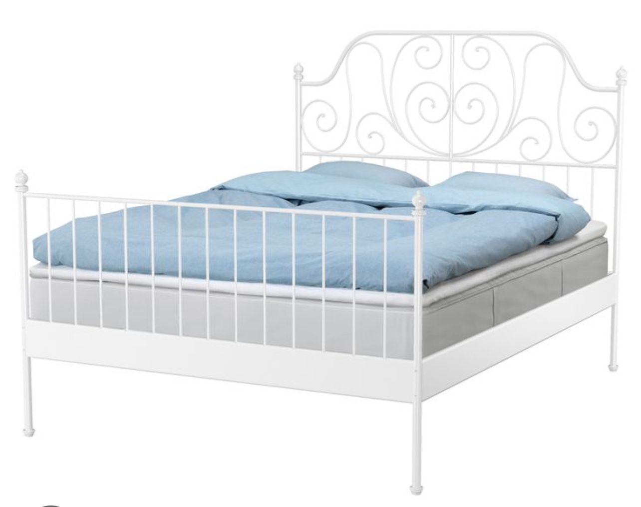 White Metal IKEA Full Size Bed Frame 