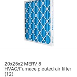 Case of 12 Columbia pleated air filters 20×25×2