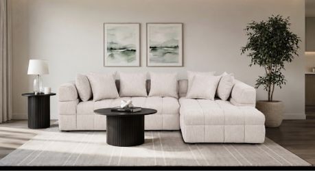 2 Piece SAND UPHOLSTERED SECTIONAL 🤍