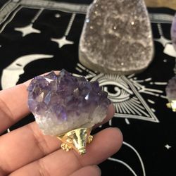 High Quality Natural Amethyst Geode Cluster Porcupine Holder 