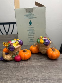 Partylite Fall Harvest Time Candle Holders Cornucopia