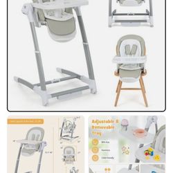3-in-1 Baby High Chair w/ 8-Level Swing Speed & 3- Level Timer