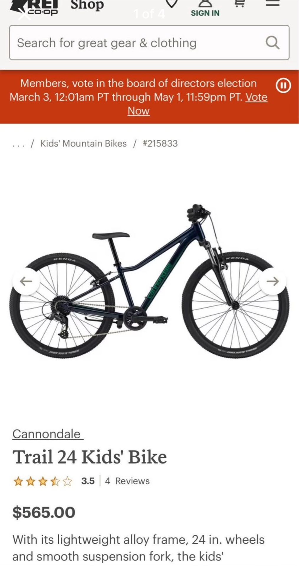 Cannondale 24” Bike