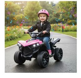 (Firm price) Electric Ride On Car for Kids, Toddler 6V ATV Power Wheels /1.86MPH Max Speed, Treaded Tires, Music, LED Headlights, Ideal for Toddlers 3