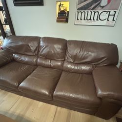 Brown Leather Couch / Sofa 