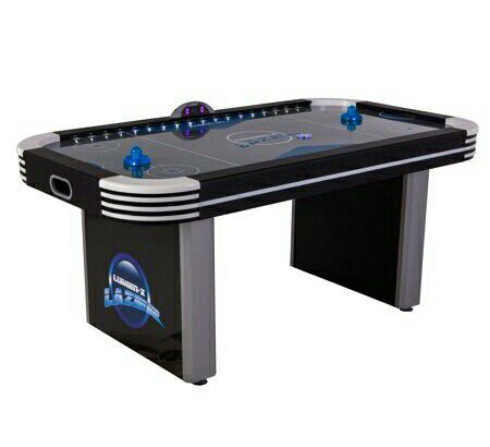 Triumph Lumen-X Lazer 6' Interactive Air Hockey Table Featuring All-Rail LED Lighting and In-Game Music
