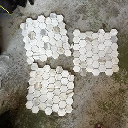 Marble Hexagon Mosaic Tile Sheets – Leftover from Remodel