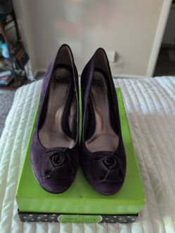 Purple suede heels