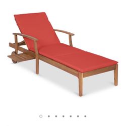 Adjustable Acacia Wood Chaise Lounge Chair 