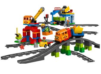 LEGO Duplo Deluxe Train Set With Battery Operated Train, 10508 + 10506 Hard to Find Genuine Building Toy