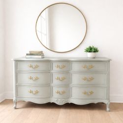 French Provincial Vintage Green Dresser 