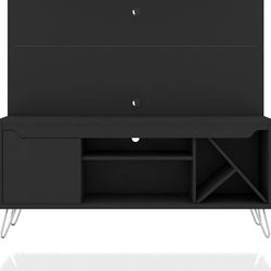 Manhattan Comfort Baxter Modern Five Shelves Free Standing Entertainment Center with Sectional Wine Rack