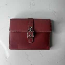 Y2K Coach Red Leather Wallet