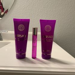 Versace Dylan purple travel size perfume with lotion and shower gel