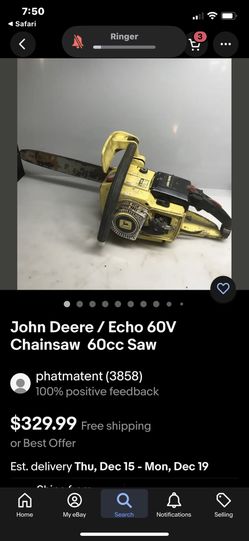 Vintage John Deer Chain Saw