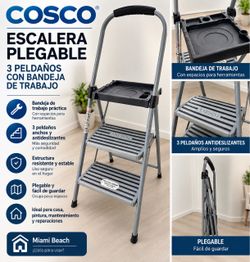 Cosco 3-Step Folding Step Ladder with Work Tray