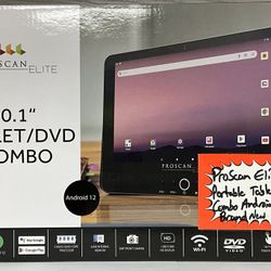 Proscan Elite 10.1” Portable Tablet/ DVD Combo Android Brand New 