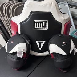 Title Boxing GEL body protector and brave sparring mitts