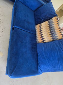 Blue Velvet Sofa