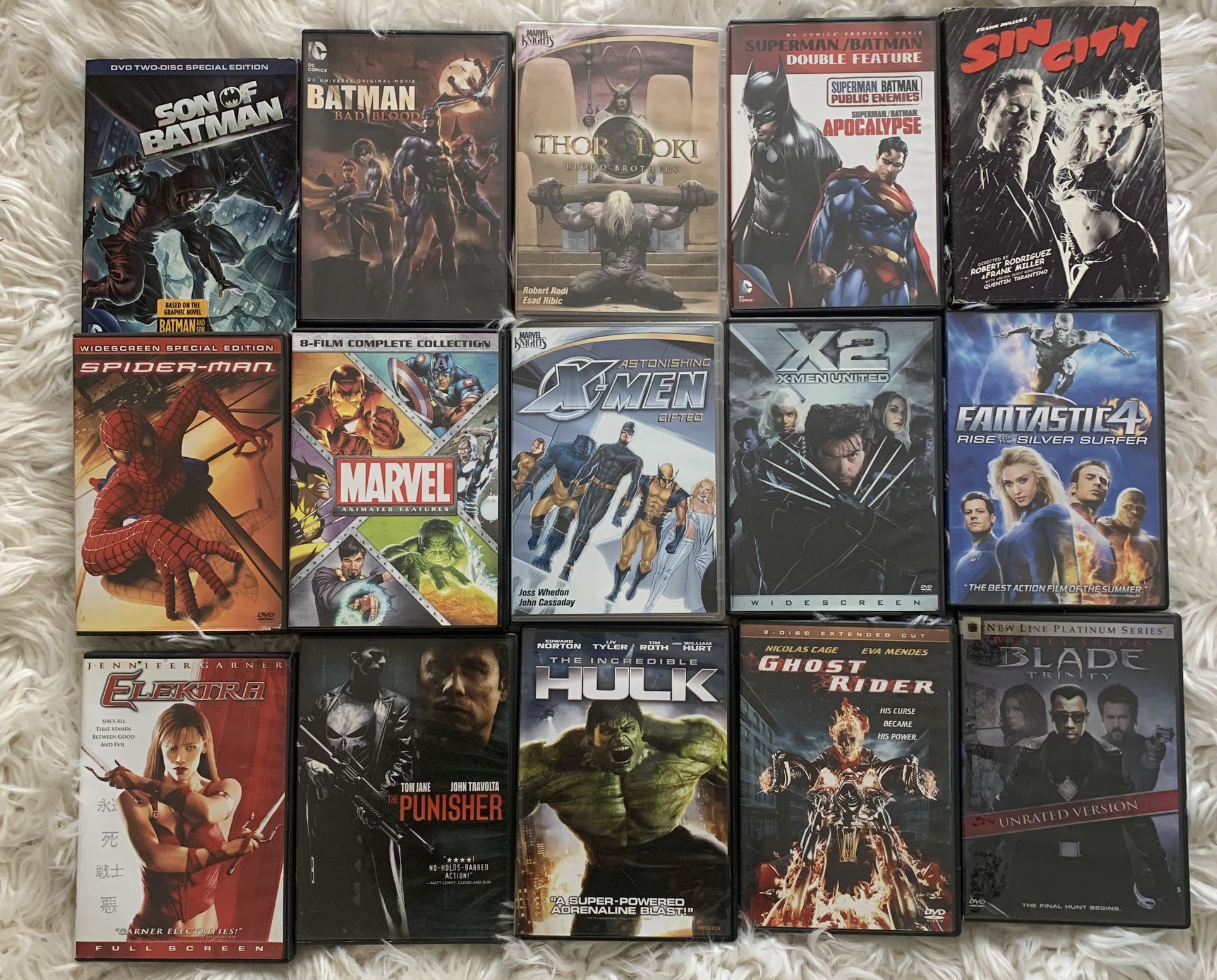 Lot Of 15 Marvel/dc Mix DVDs