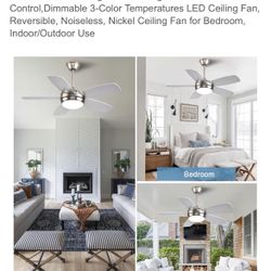Brushed Nickel Ceiling Fan 