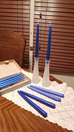 Frosted Glass Taper Candle Holders by Partylite with 3 boxes of Tapers