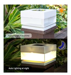 NEW Solar Post Cap Lights 8-Pack 50LM Warm/Cool White 4x4 5x5 Fence Lights