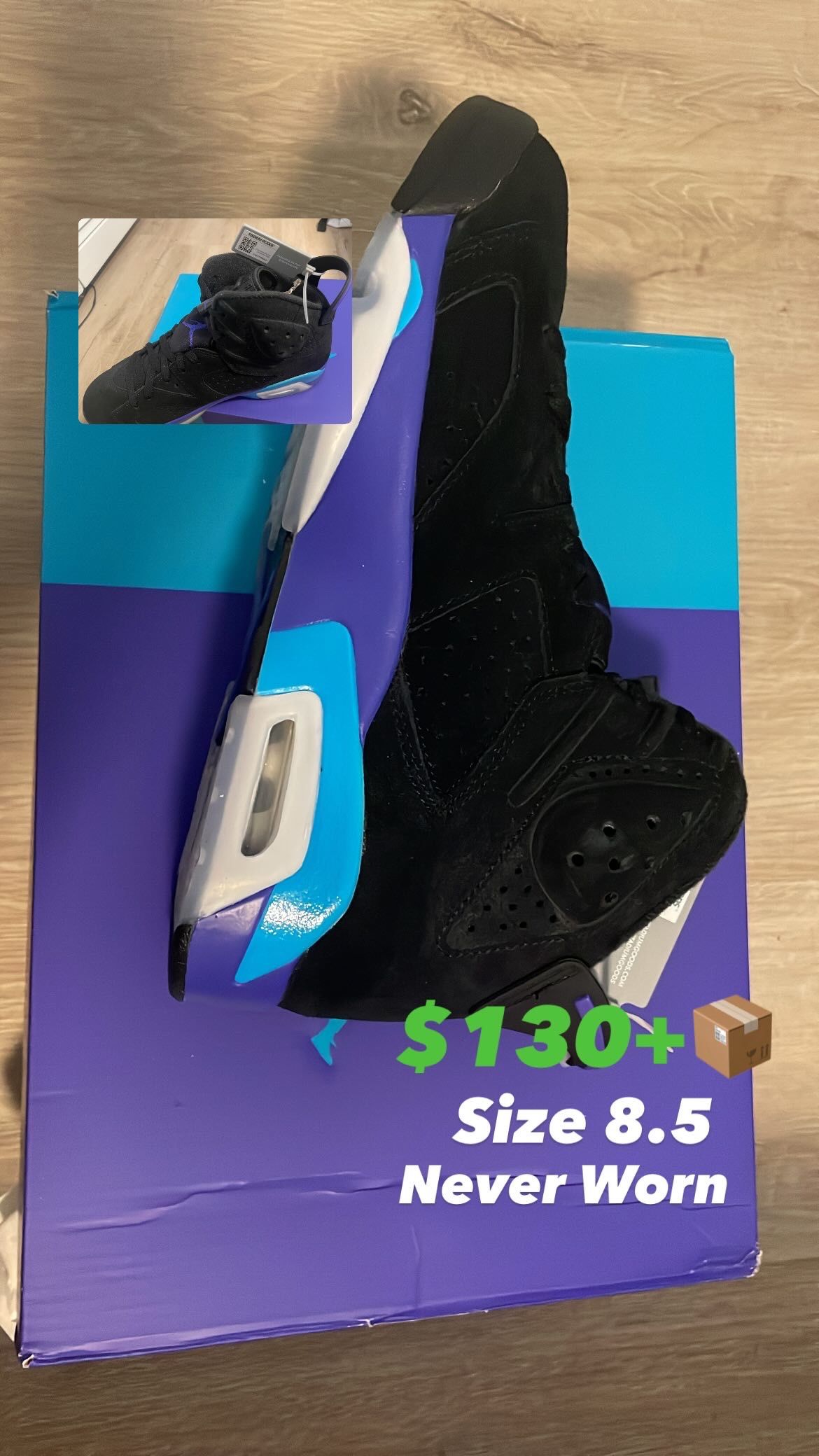 Jordan 6 Aquas Size 8.5
