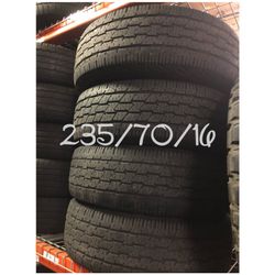 Used tires for sale 235/70/16 $180 all four free installation and balancing