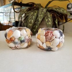 Handmade Sea Shell Candle holders.
