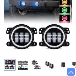 4” Inch Round Led Fog Lights With RGB Halos 