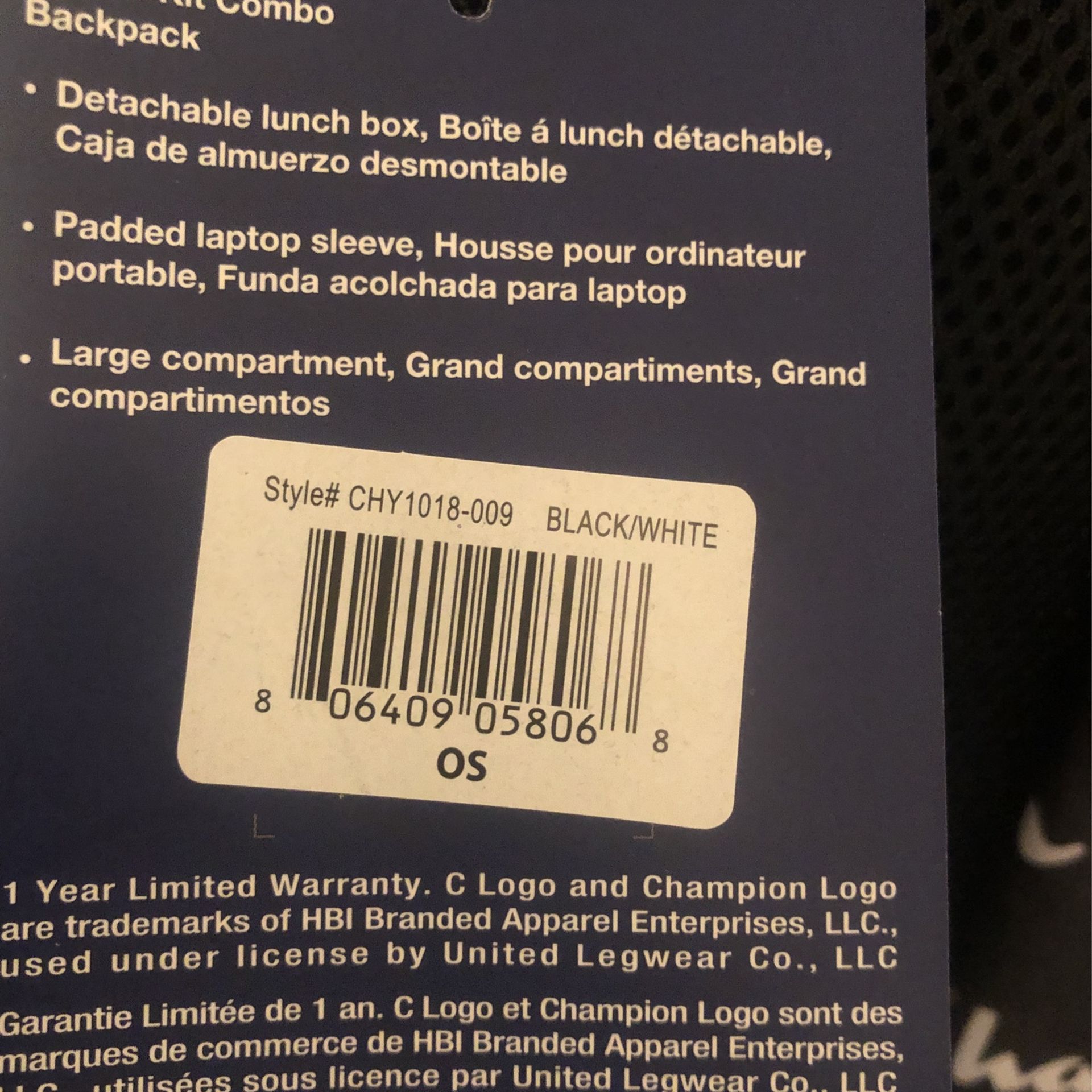 New Champion Backpack With Detachable Front