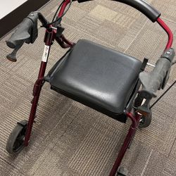 Nova Rollator Walker Red 24 Inch