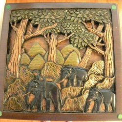 Carved Teak End Tables