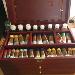Charvin Extra-Fine Oil Color Deluxe Wood Chest Oil Painting Set