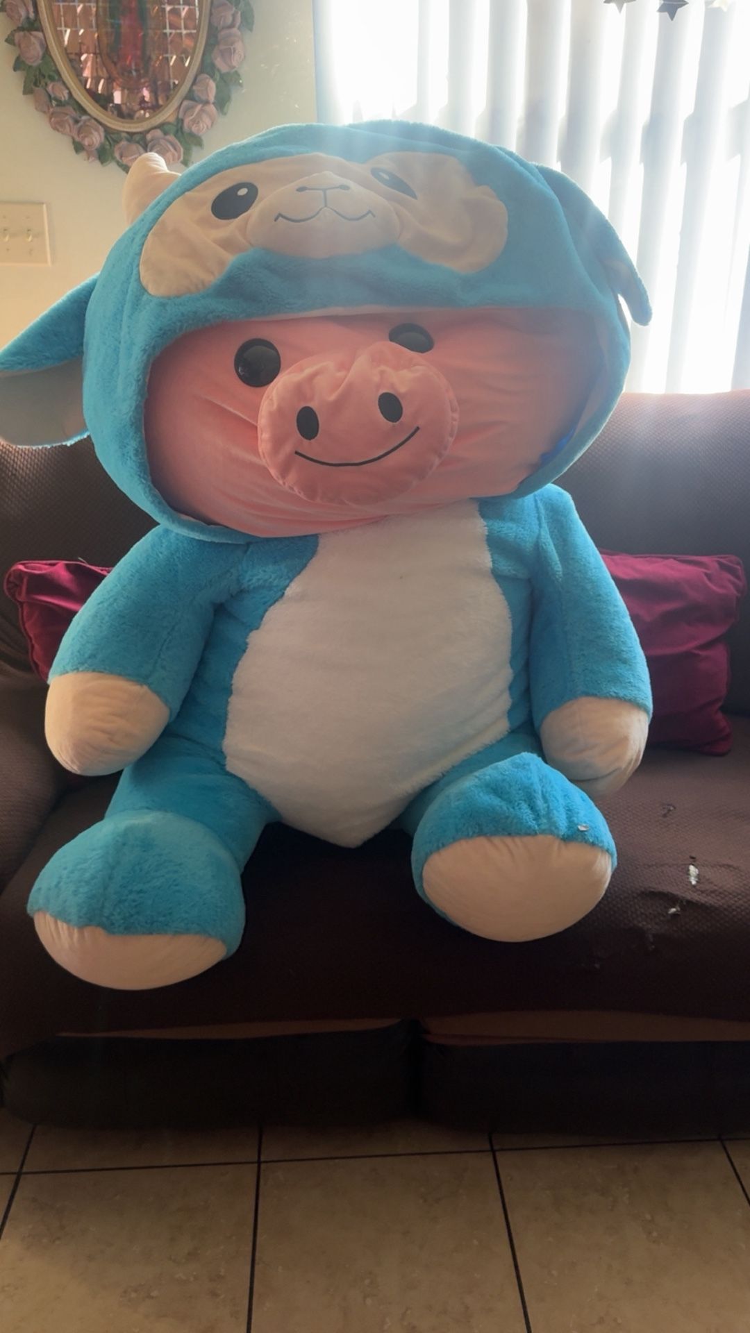 Big Stuffed Hooded Piggy