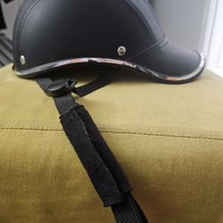 Black Motorcycle Half Helmet Baseball Cap - Unisex-Adult Retro Half Shell