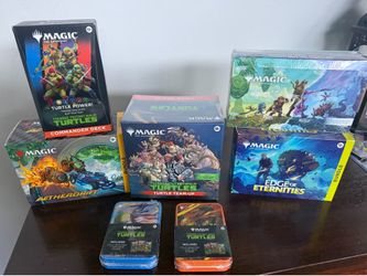 MTG Sealed Product Lot - TMNT Crossover, 2x Bundles, Booster Box + Tins