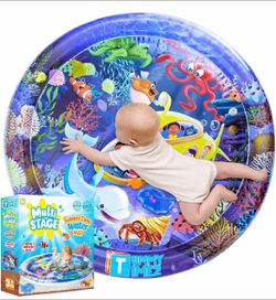 Premium Tummy Time Water Mat, Extra Large Multi-Stage Activity Center...