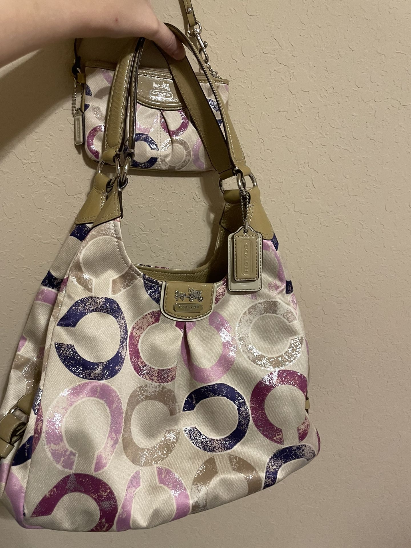 Coach Madison Pop Art Maggie Hobo W Coin Purse Wallet