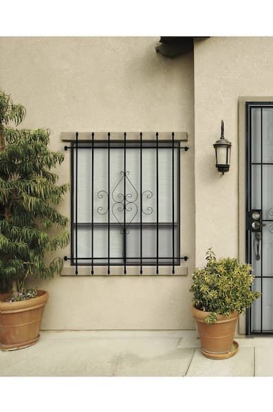 36 in. x 54 in. Su Casa Black 7-Bar Window Guard
