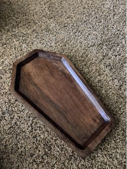Coffin Shaped Wood Serving Platter