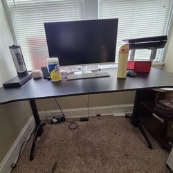 Black Gaming Desk 30"H X 28.5" D X 62.5"W