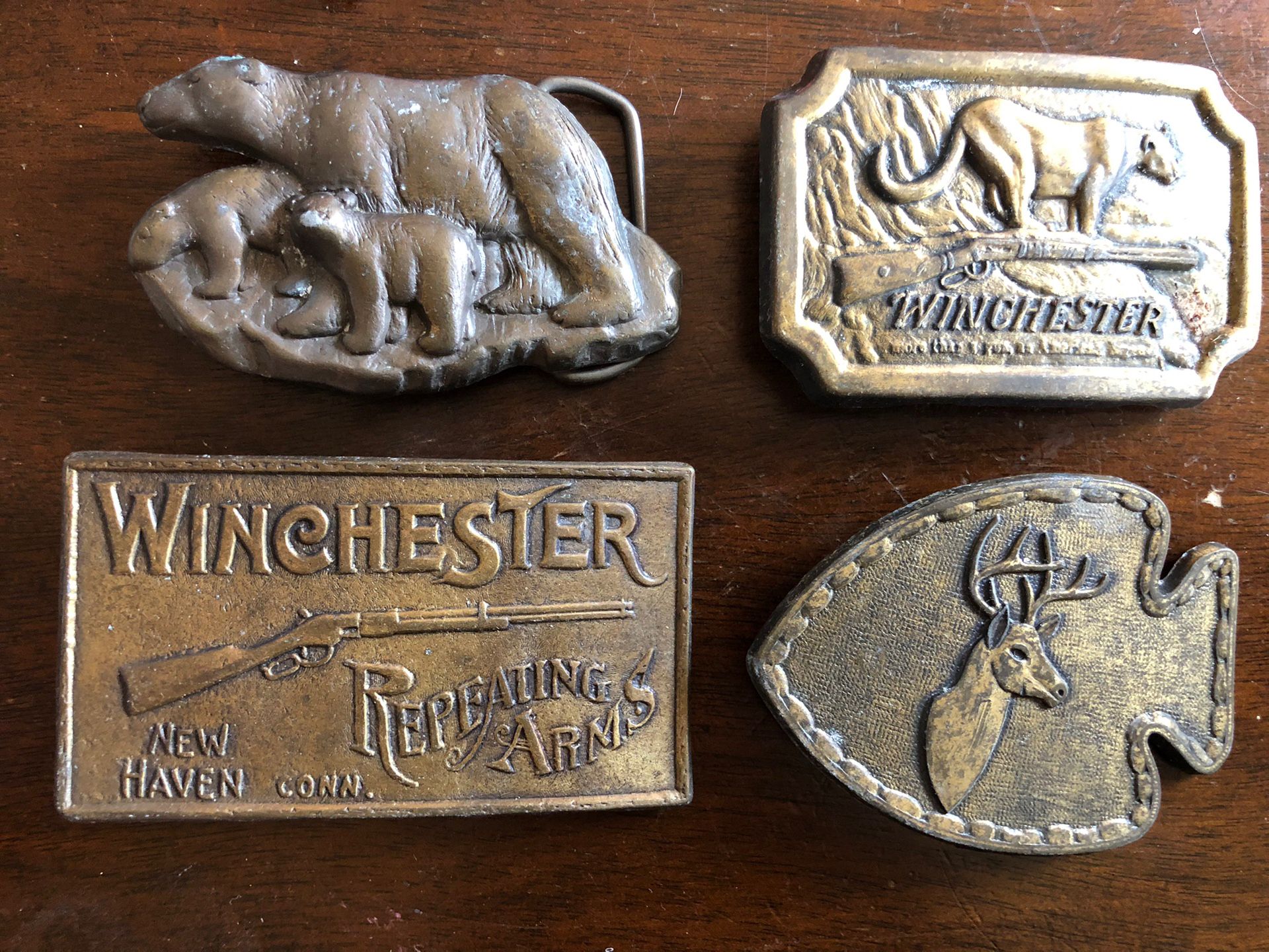 4 Old Belt Buckles