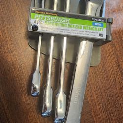 Pittsburgh 4pc Ratcheting Box End Wrench Set 