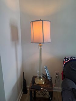 Vintage style glass  & brass table lamp