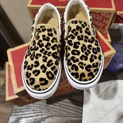 Vans Classic Slip On Leopard Cheetah  Size 5m 5y 6.5w