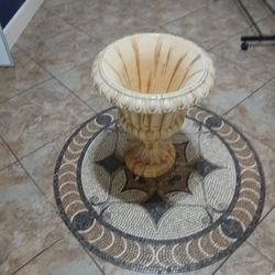 Neoclassical Painted And Glazed Ceramic Urn 